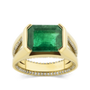 4.39 Carat Emerald and Diamond Signet Ring in 18ct Yellow Gold Hardy Brothers Jewellers