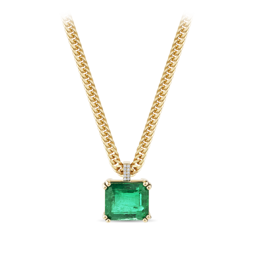 Mens emerald necklace sales