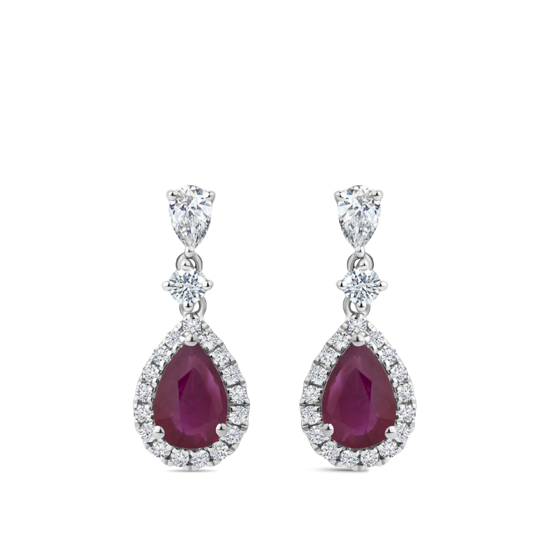 Ruby earrings drop deals