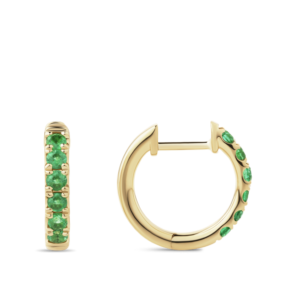 Ear Party Emerald Huggie Earrings in 18ct Yellow Gold Hardy Brothers Jewellers