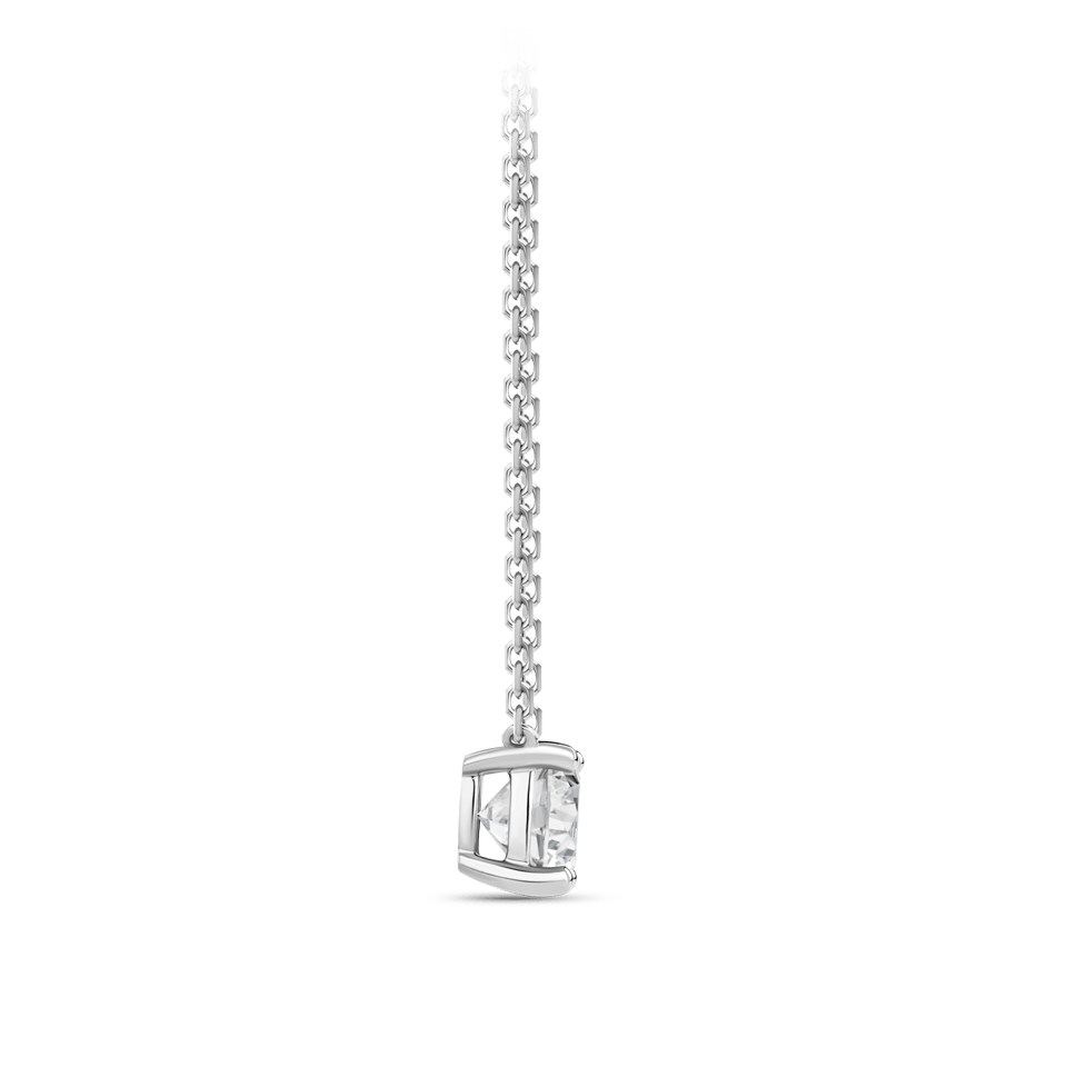 1.00 Carat Solitaire Diamond Necklace in 18ct White Gold