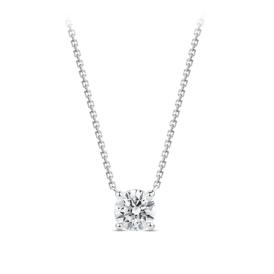 1.00 Carat Solitaire Diamond Necklace in 18ct White Gold