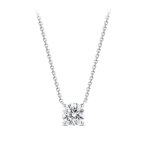 1.00 Carat Solitaire Diamond Necklace in 18ct White Gold Hardy Brothers Jewellers