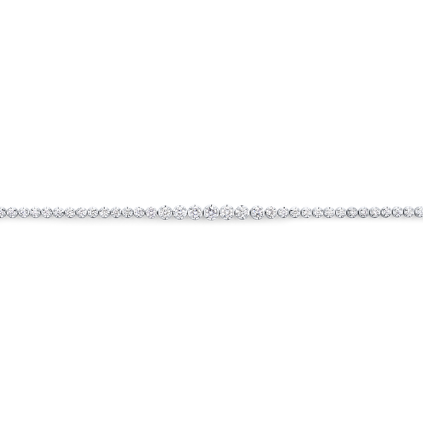 3.00 Carat Graduated Diamond Tennis Necklace in 18ct White Gold Hardy Brothers Jewellers