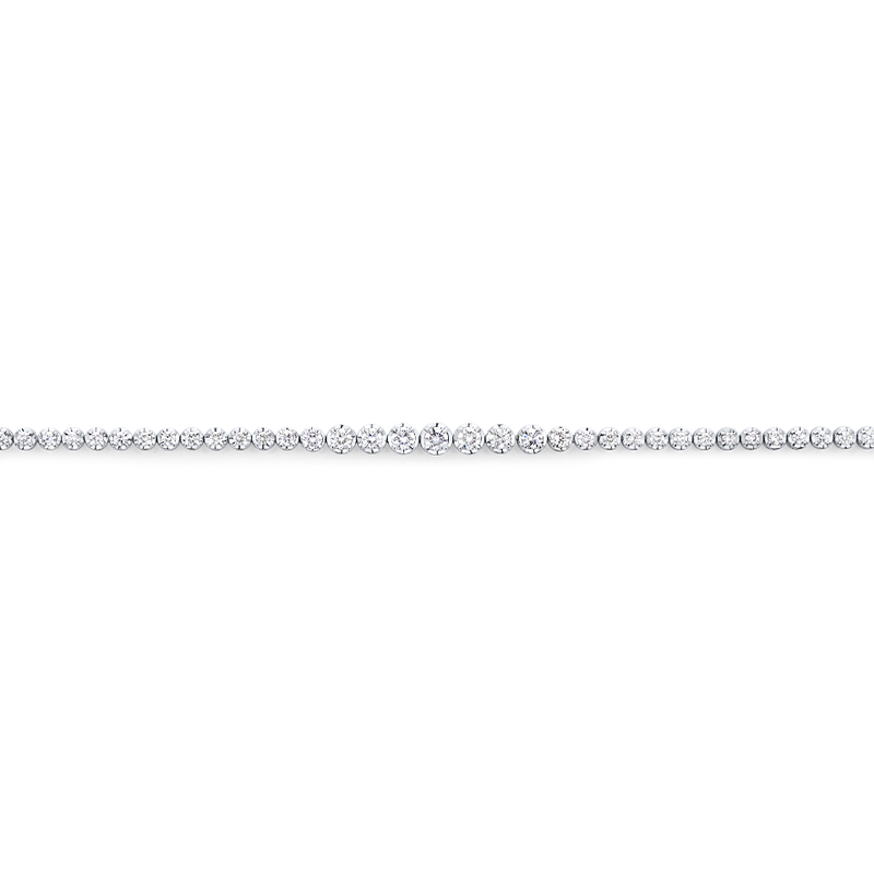 3.00 Carat Graduated Diamond Tennis Necklace in 18ct White Gold Hardy Brothers Jewellers