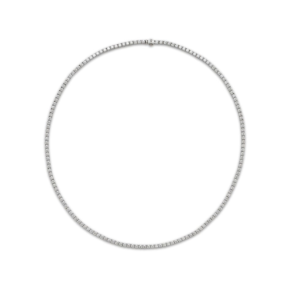 9.00 Carat Diamond Tennis Necklace in 18ct White Gold