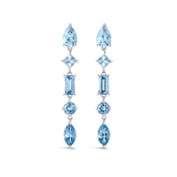 Graduated Aquamarine Drop Earrings in 18ct White Gold Hardy Brothers Jewellers