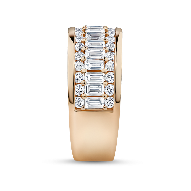 Baguette Statement Diamond Ring in 18ct Rose Gold Hardy Brothers Jewellers