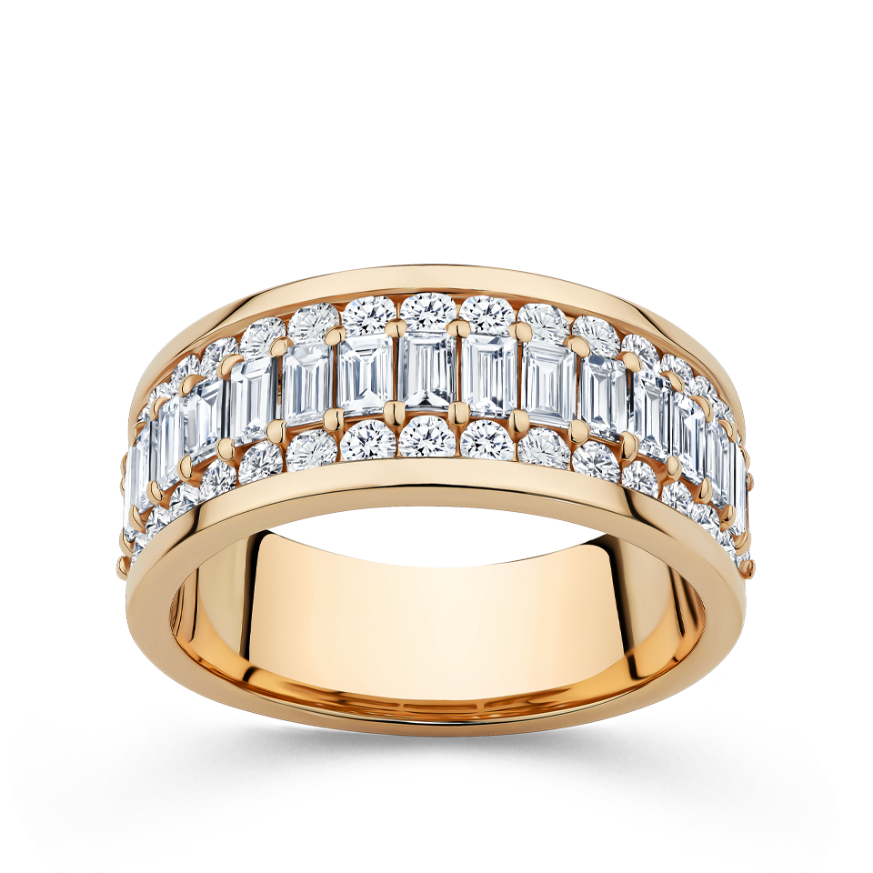 Baguette Statement Diamond Ring in 18ct Rose Gold Hardy Brothers Jewellers