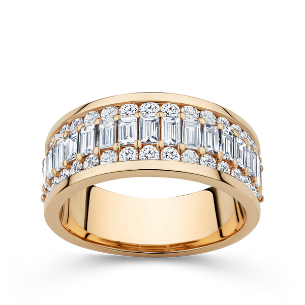 Baguette Statement Diamond Ring in 18ct Rose Gold Hardy Brothers Jewellers