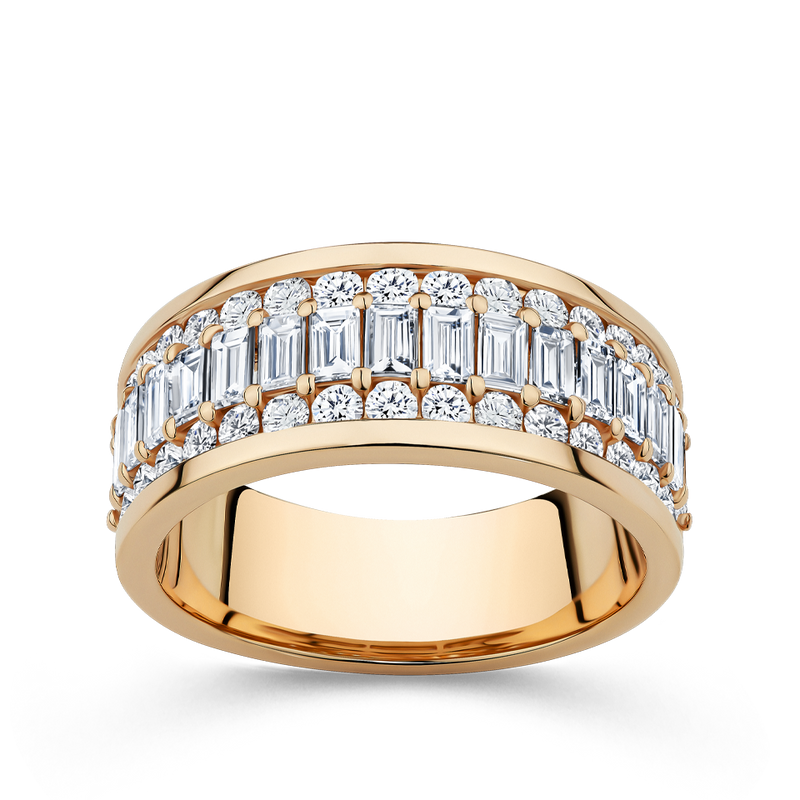 Baguette Statement Diamond Ring in 18ct Rose Gold Hardy Brothers Jewellers