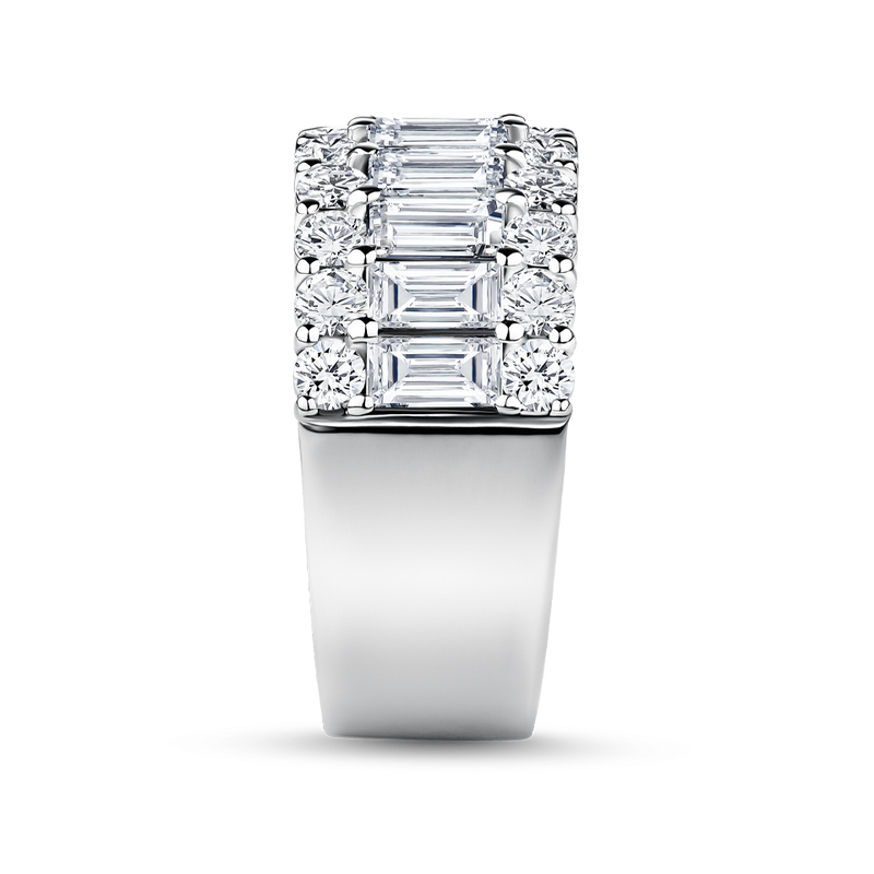 Baguette Statement Diamond Ring in 18ct White Gold Hardy Brothers Jewellers
