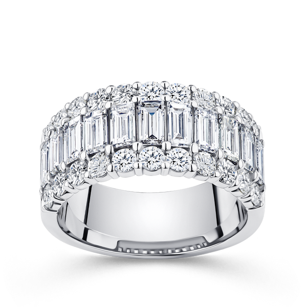 Baguette Statement Diamond Ring in 18ct White Gold Hardy Brothers Jewellers