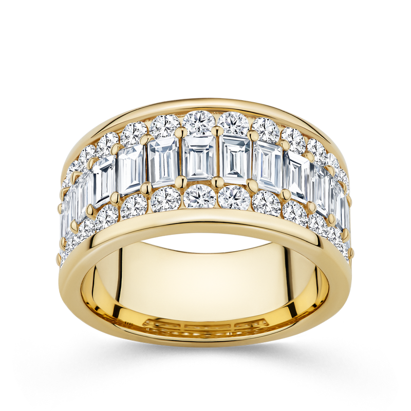 Baguette Statement Diamond Ring in 18ct Yellow Gold Hardy Brothers Jewellers