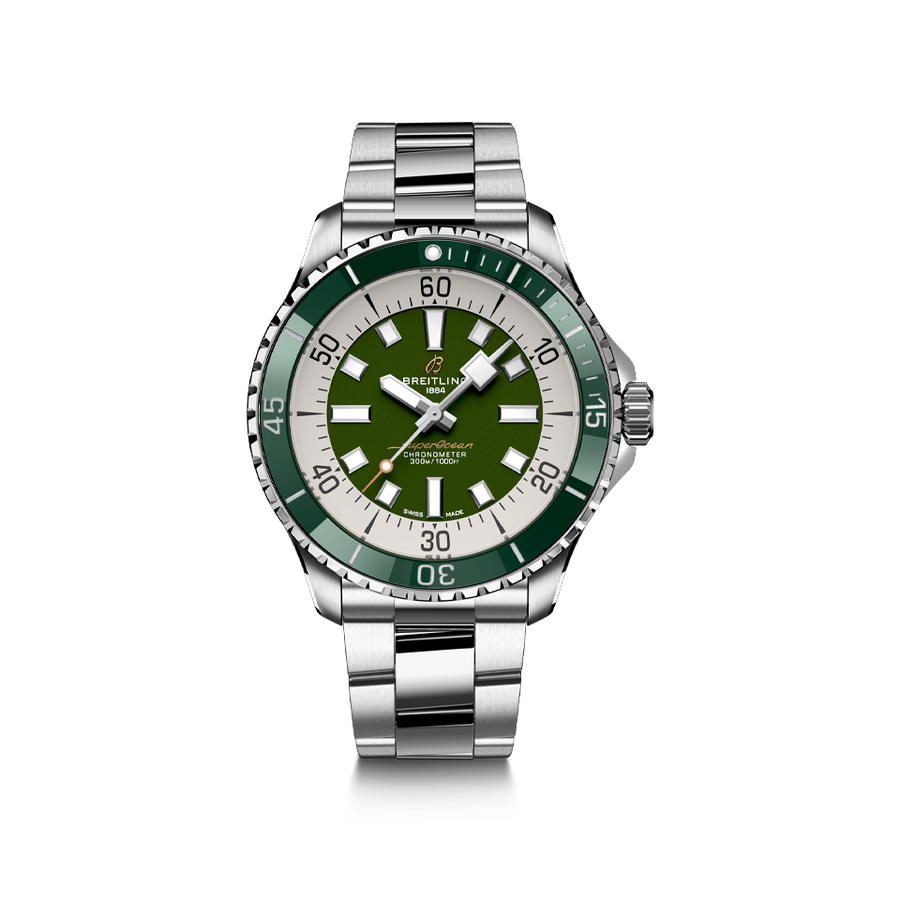 Breitling Superocean Automatic 44 Green Steel A17376A31L1A1 Hardy Brothers Jewellers