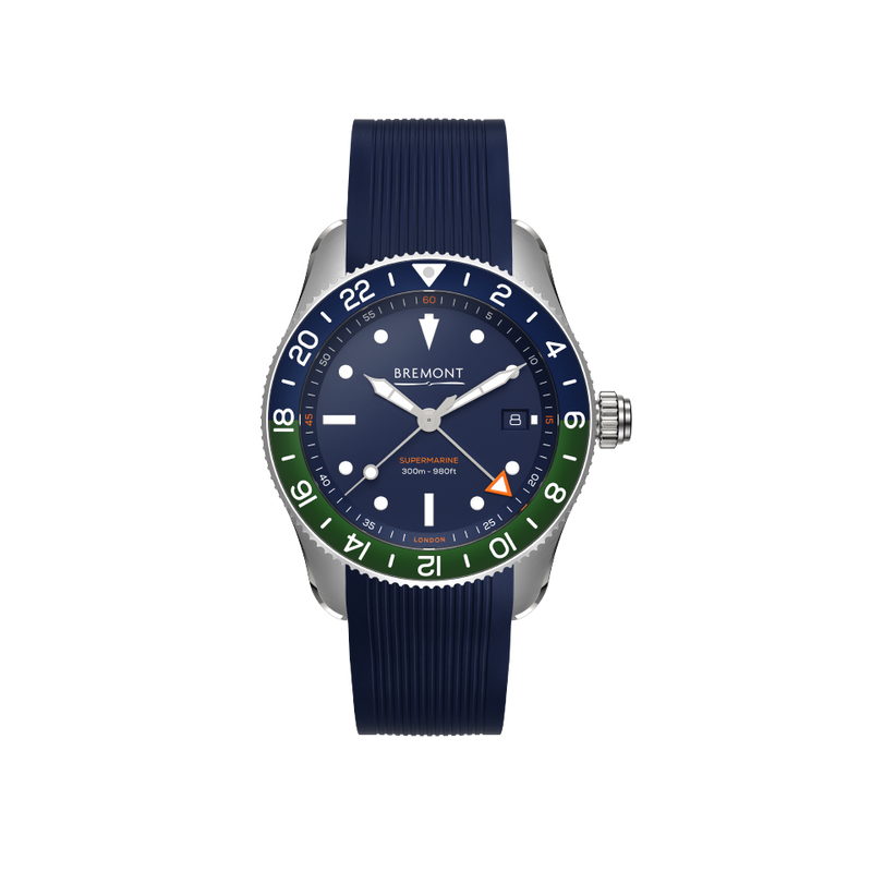 Bremont Supermarine S302 Blue Green Stainless Steel 40MM GMT Watch Hardy Brothers Jewellers