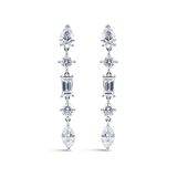 Fancy Cut Diamond Drop Earrings in 18ct White Gold Hardy Brothers Jewellers