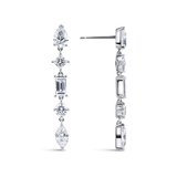 Fancy Cut Diamond Drop Earrings in 18ct White Gold Hardy Brothers Jewellers