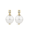 South Sea Pearl and Diamond Drop Earrings in 18ct Yellow Gold Hardy Brothers Jewellers