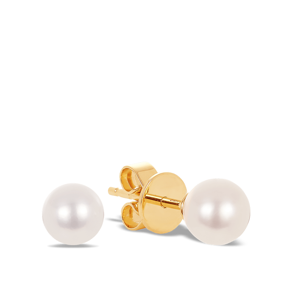 Akoya Pearl Stud Earrings in 18ct Yellow Gold Hardy Brothers Jewellers