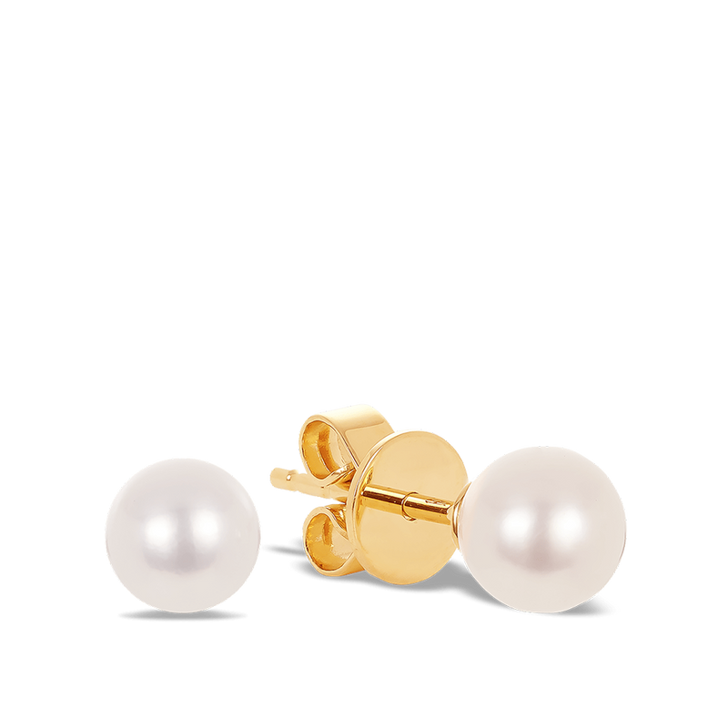 Akoya Pearl Stud Earrings in 18ct Yellow Gold Hardy Brothers Jewellers