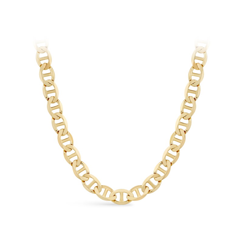 Solid gold anchor chain necklace discount