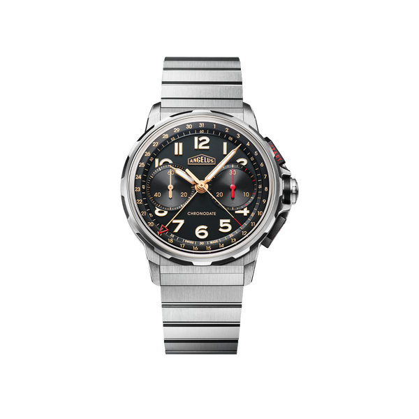 Hardy Brothers Jewellers Angelus Chronodate Titanium Black Watch 0CDYF.B02A.M009T
