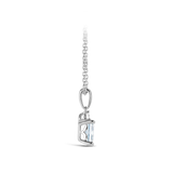 Emerald Cut Aquamarine and Diamond Pendant in 18ct White Gold Hardy Brothers Jewellers