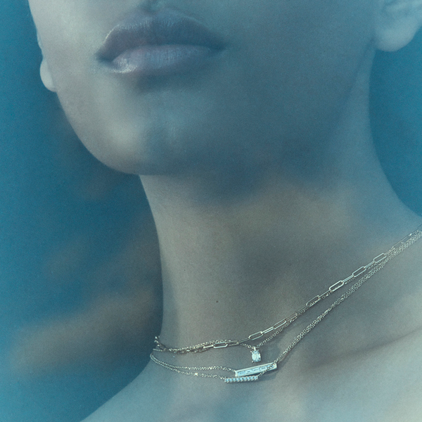 Baguette bar necklace discount