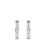 Ear Party Baguette Cut Diamond Huggie Earrings in 18ct White Gold Hardy Brothers Jewellers