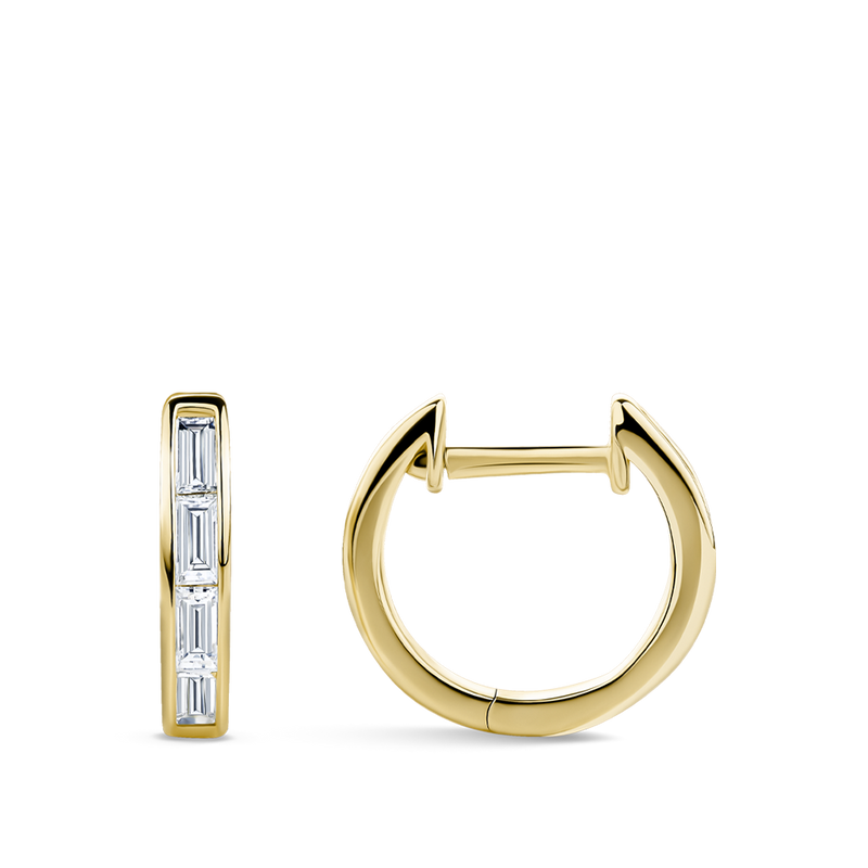 Baguette top huggie earrings