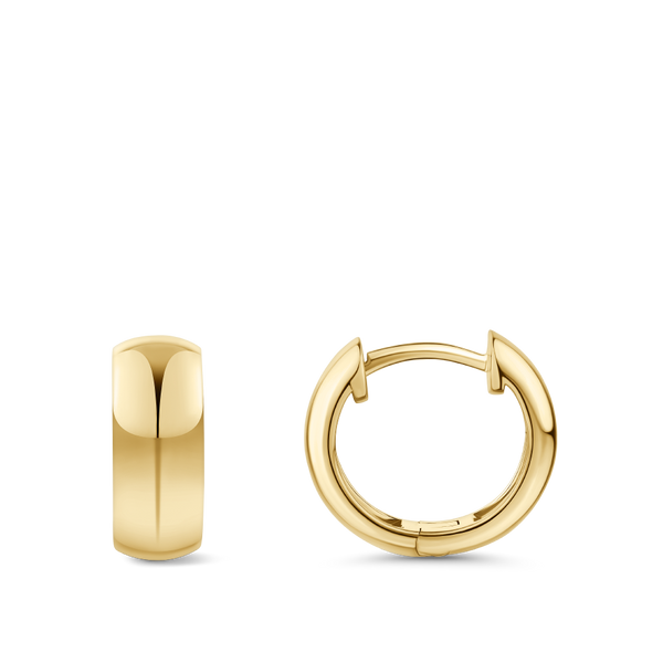 Barrel Huggie Earrings in 18ct Yellow Gold Hardy Brothers Jewellers