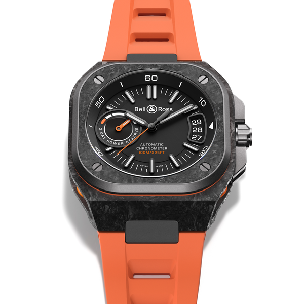 Bell & Ross BR-X5 Carbon Orange Rubber Strap Automatic Watch 41mm BRX5R-BO-TC/SRB Hardy Brothers Jewellers