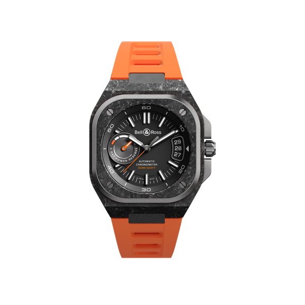 Bell & Ross BR-X5 Carbon Orange Rubber Strap Automatic Watch 41mm BRX5R-BO-TC/SRB Hardy Brothers Jewellers