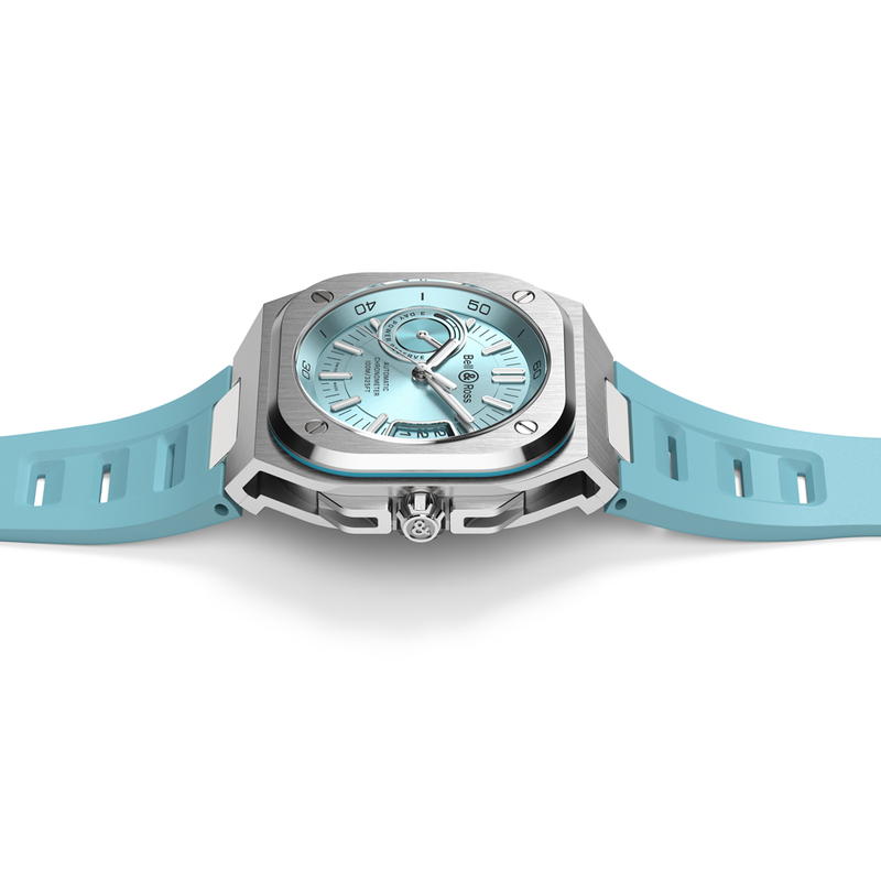 Bell & Ross BR-X5 Ice Blue Dial Rubber Strap Automatic Watch 41mm BRX5R-IB-ST/SRB Hardy Brothers Jewellers