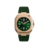 Bell & Ross BR 05 Green & Gold Watch on Alligator Strap Hardy Brothers Jewellers