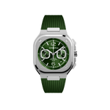 Bell & Ross BR 05 Chrono Green Steel Rubber Strap 42.00mm Hardy Brothers Jewellers