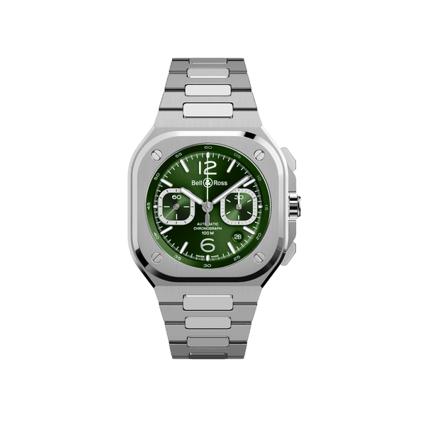 Bell & Ross BR 05 Chrono Green Steel 42.00mm Hardy Brothers Jewellers