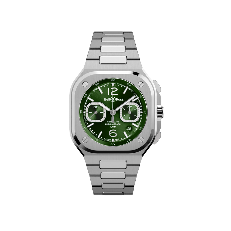 Bell & Ross BR 05 Chrono Green Steel 42.00mm Hardy Brothers Jewellers