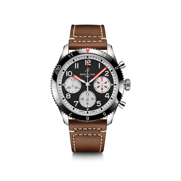 Breitling Classic AVI Chronograph 42 Mosquito Leather Strap Watch Y233801A1B1X1 Hardy Brothers Jewellers