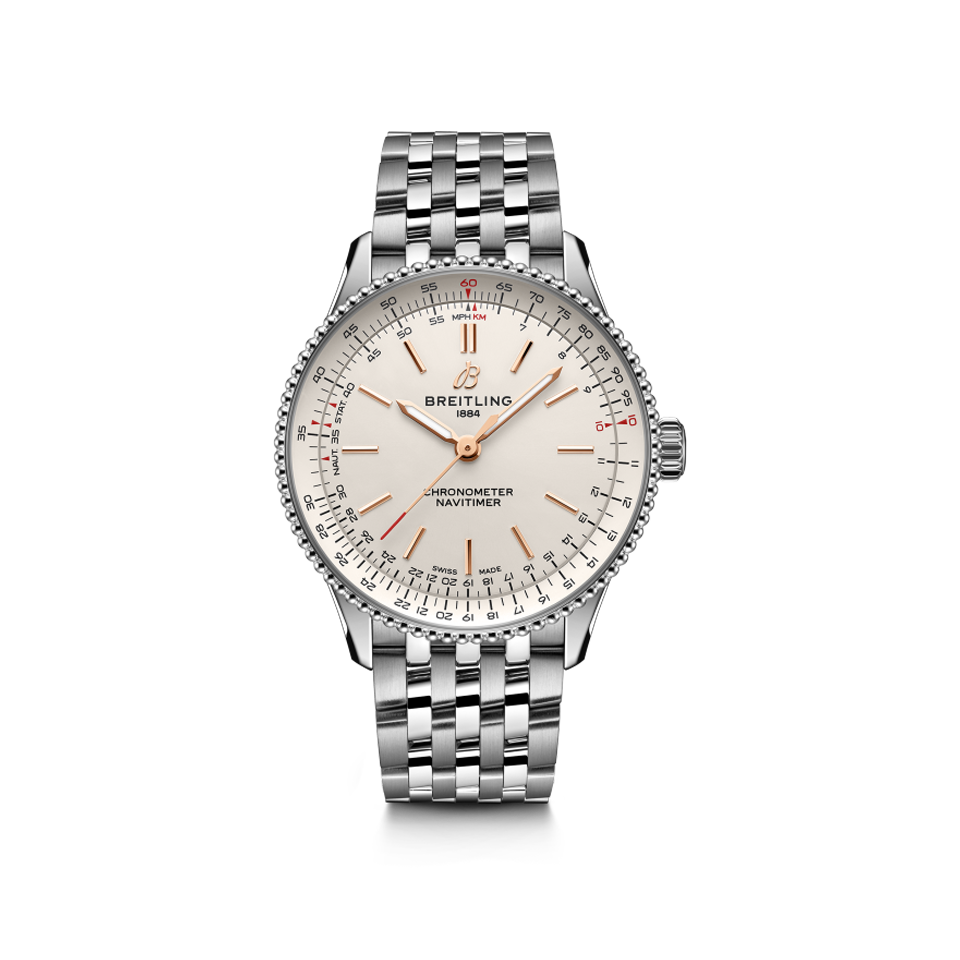Breitling Navitimer Automatic 36 Silver Dial Stainless Steel U17395211A1U1 Hardy Brothers Jewellers