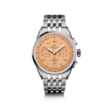 Watch Breitling Premier B01 Chronograph 42 Salmon Dial Stainless Steel Bracelet Hardy Brothers Jewellers