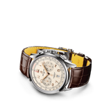 Watch Breitling Premier B01 Chronograph 42 Silver Dial Stainless Steel Alligator Strap Hardy Brothers Jewellers