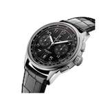 Watch Breitling Premier B01 Chronograph 42 Black Dial Stainless Steel Alligator Strap Hardy Brothers Jewellers