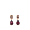 Fancy Cut Champagne Diamond and Pear Cut Rhodalite Garnet Drop Earrings made in 18ct Rose Gold Hardy Brothers Jewellers