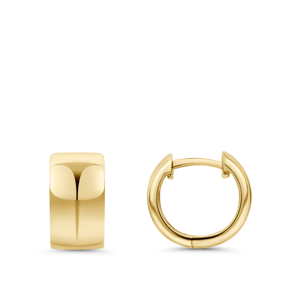 Cigar Huggie Earrings in 18ct Yellow Gold Hardy Brothers Jewellers