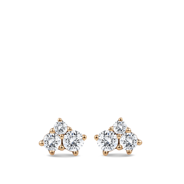 Ear Party Cluster Diamond Stud Earrings in 18ct Rose Gold Hardy Brothers Jewellers