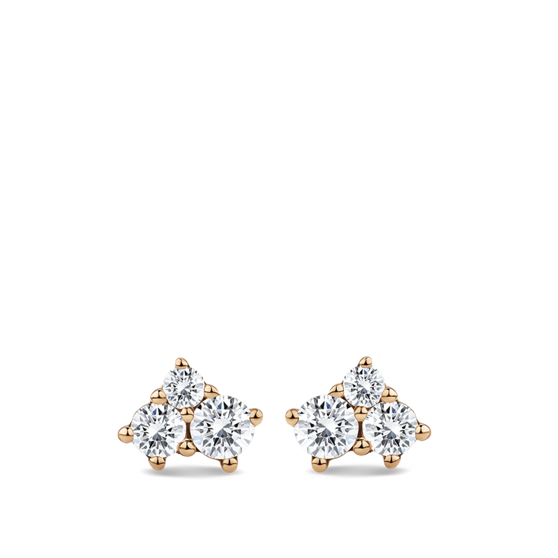 Ear Party Cluster Diamond Stud Earrings in 18ct Rose Gold Hardy Brothers Jewellers