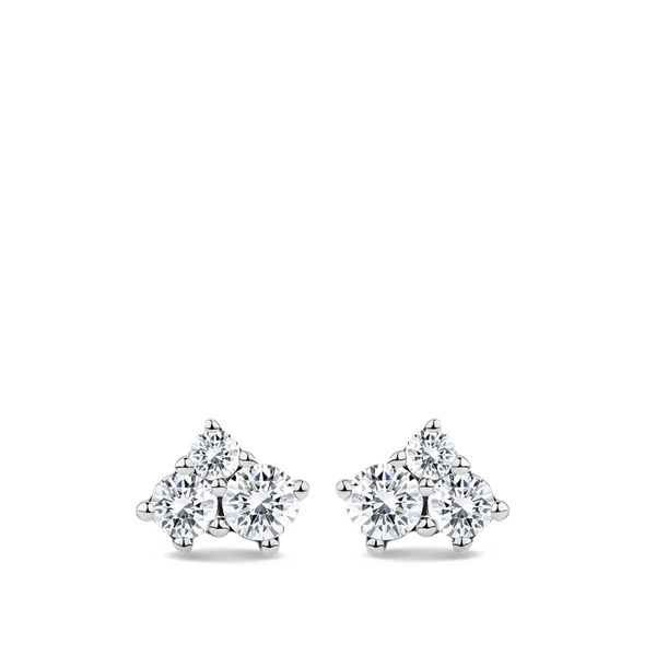 Ear Party Cluster Diamond Stud Earrings in 18ct White Gold Hardy Brothers Jewellers