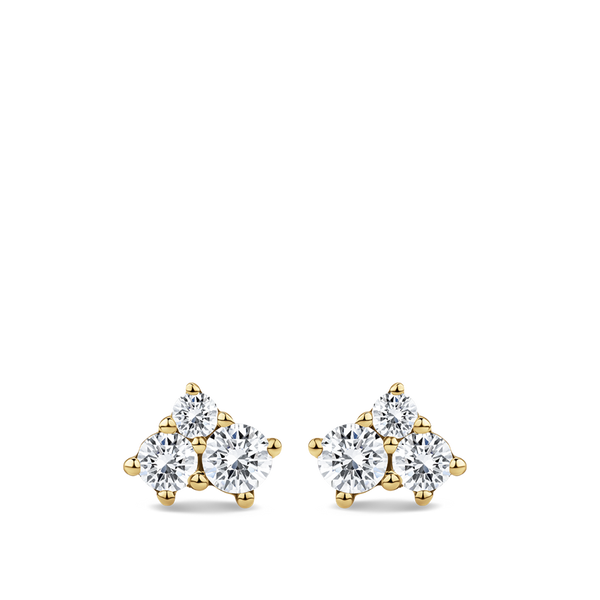 Ear Party Cluster Diamond Stud Earrings in 18ct Yellow Gold Hardy Brothers Jewellers